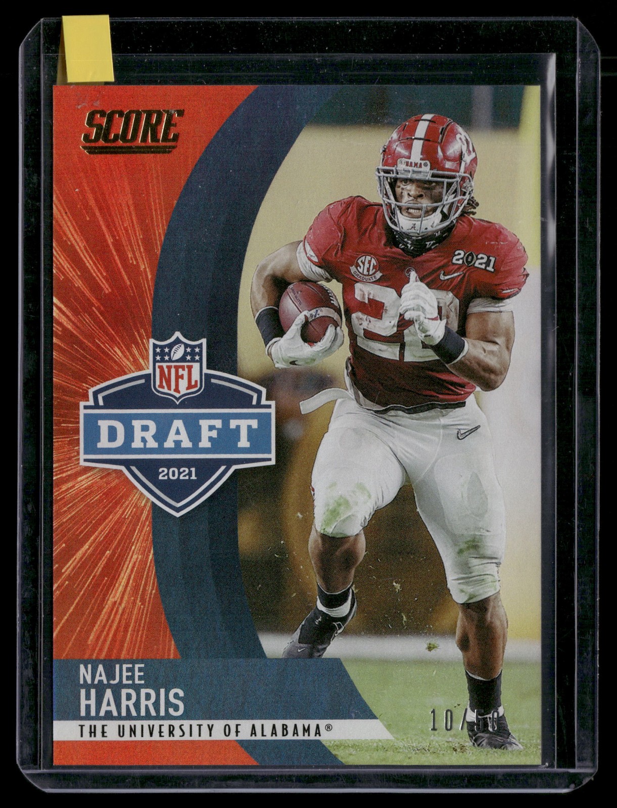 2021 Score #D12 Najee Harris NFL Draft Gold Zone #/50