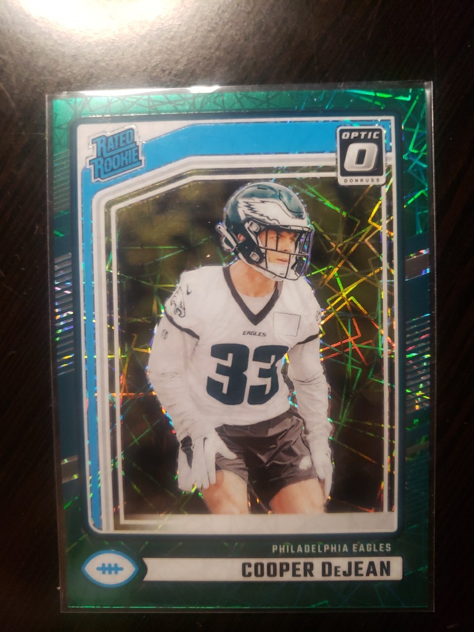 2024 Donruss Rated Rookie Optic Preview Green Velocity Lazer Prizm Cooper DeJean