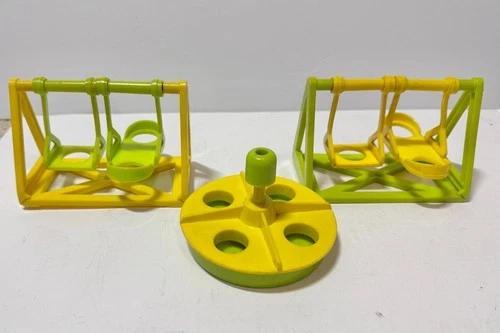 Vintage Lot Fisher Price Little People Swing Sets & Merry Go Round