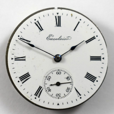 Vintage Excelsior Standard 29.60mm Hunting Pocket Watch Movement lot.ra
