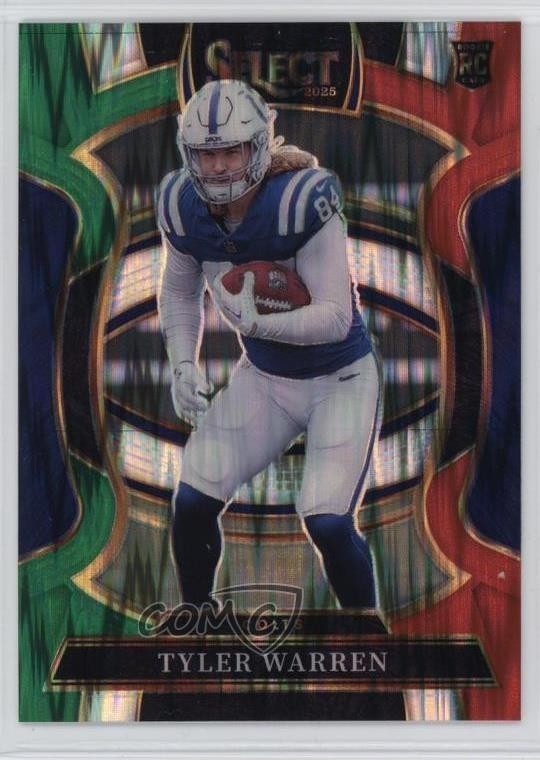 2025 Panini Select Concourse Green & Red Shock Prizm Tyler Warren #33 1qv5