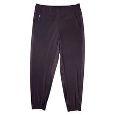Athleta Jogger Pants Black Athletic Stretch Zip Pocket Ankle Length Size Small