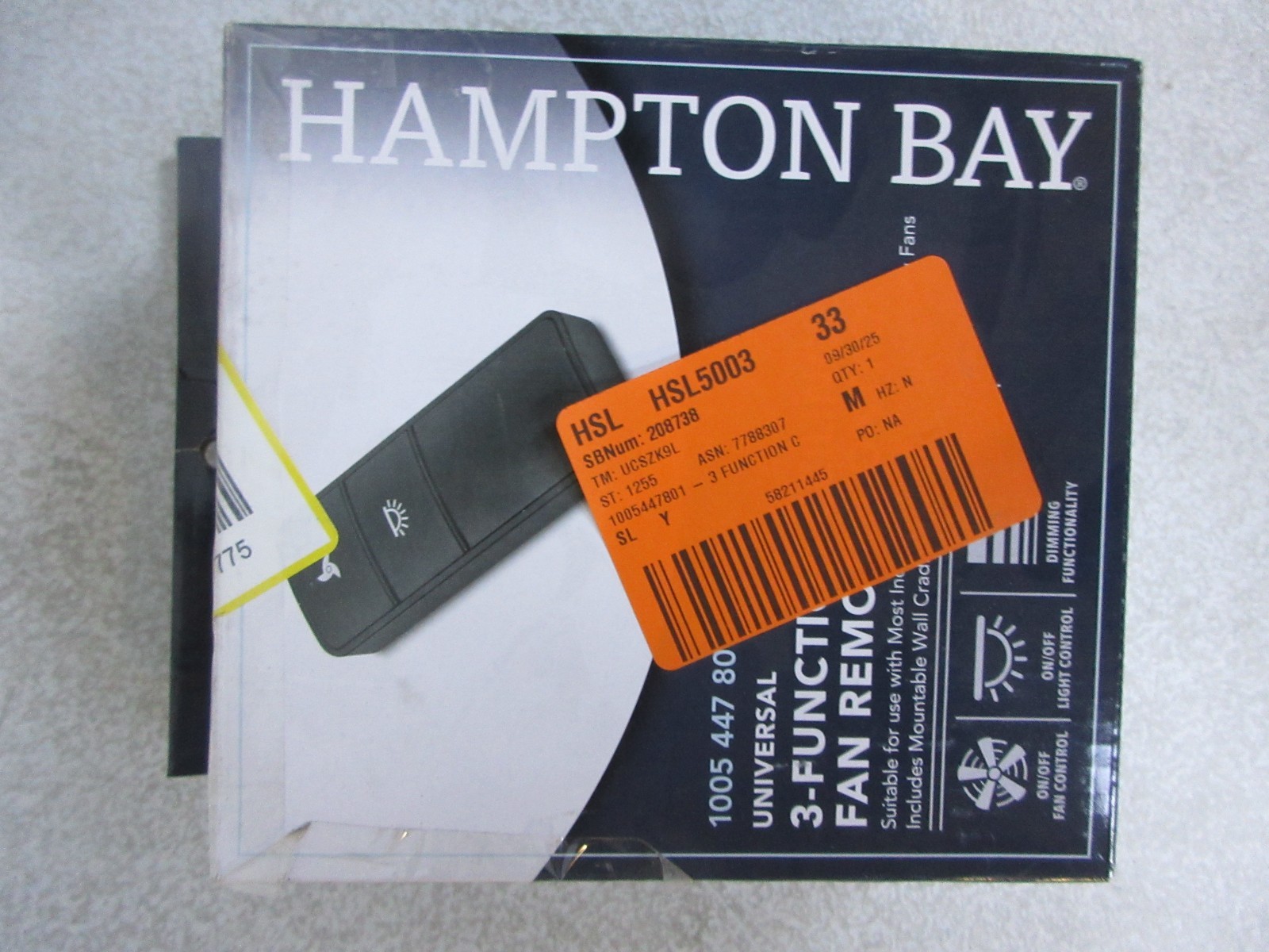 Hampton Bay Universal Basic On/Off Ceiling Fan Remote Control Damp ...