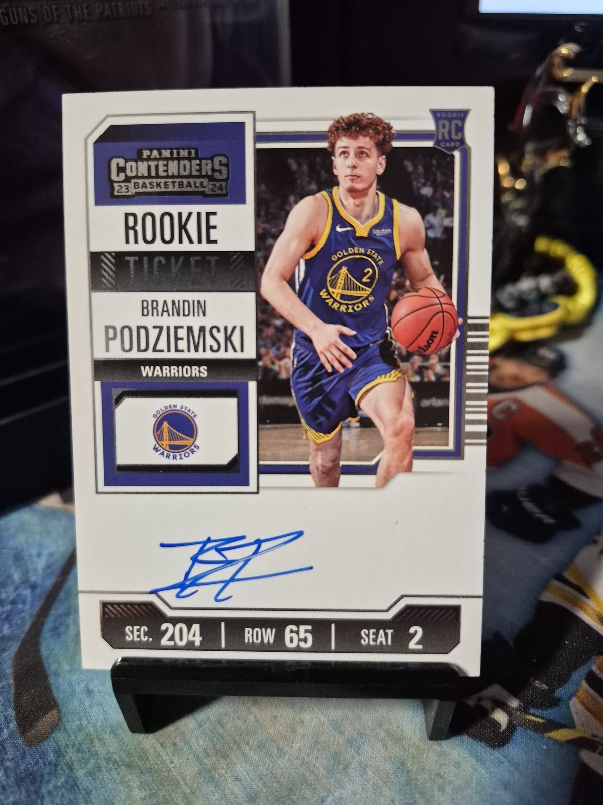 2023-24 Panini Contenders #122 Brandin Podziemski RC Auto