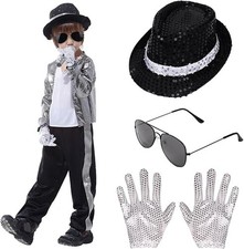 Boys Dance Star Kids Costume Stage Party Role Play Set 80s 90s Boys Dress Up Set