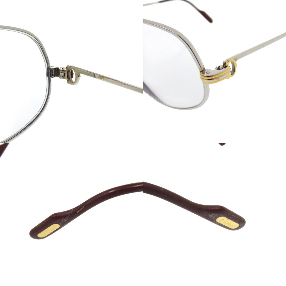AUTHENTIC CARTIER glasses Trinity Silver Brown SS - image 7