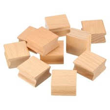 35x35mm Blank Wood Rubber Stamp Mounts, 10pcs Wooden Rubber Stamp Handle Style 2