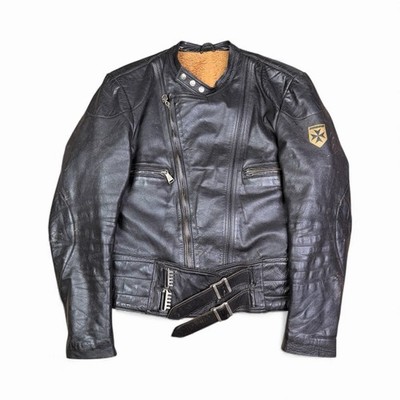Vintage Harro Western Germany Leather Jacket Biker Motorcycle Jacket Size 52