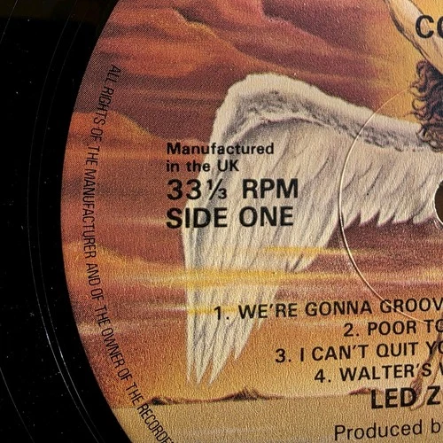 LED ZEPPELIN CODA Nr Mint VINYL 1st UK  Press Textured Sleeve