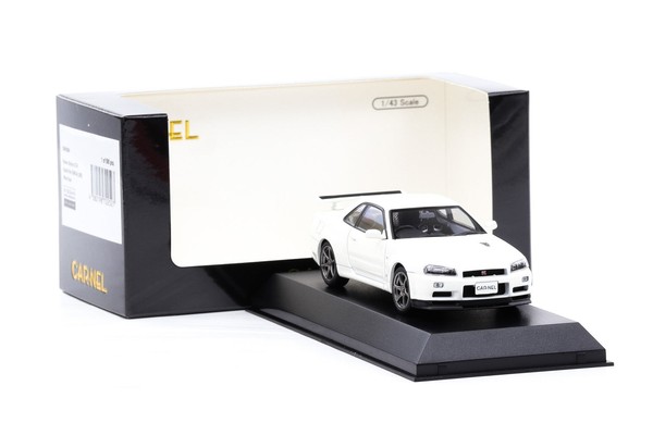 1:43 Kyosho Nissan Skyline NüR GT-R Vspecii BNR34 2002 White Pearl By Carnel-image