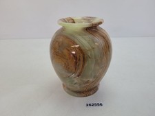 massive Blumenvase Vase Marmor alt antik Deko braun, beige H:18cm #262556