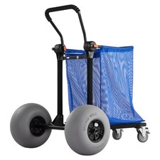 Beach Cart with Large Wheels for Sand, 165 lbs Load Capacity, Heavy Duty Folding