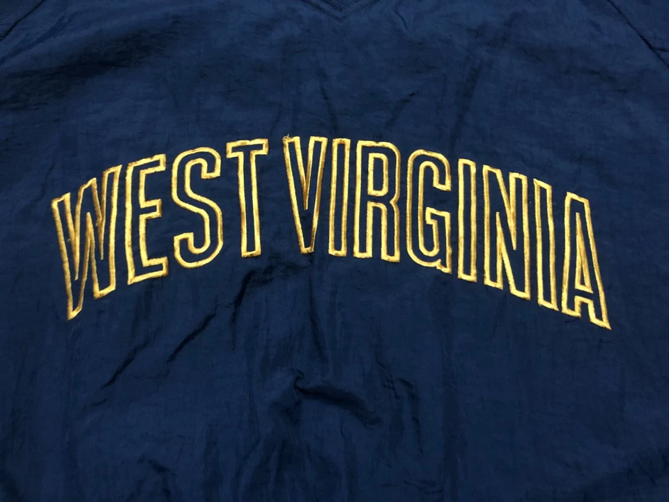 VINTAGE WEST VIRGINIA UNIVERSITY PULLOVER JACKET MENS XL MOUNTAINEERS PRO PLAYER - Image 2 of 4