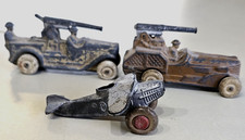 Antique 1930 Barclay Manoil Grey Metal/Lead WWI Soldiers in Two Tanks-1 Airplane
