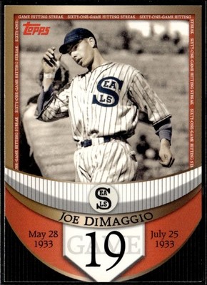 2007 Topps #JDSF19 Joe DiMaggio Joe DiMaggio: The Streak Before the Streak