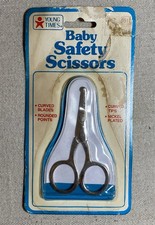 Vintage YOUNG TIMES Baby Safety Scissors Curved Tips Rounded Points NEW