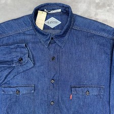 Vintage LEVI'S Diamond Label Denim Shirt Men Large 94' Long Sleeve Button Up NWT