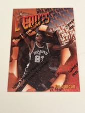 TIM DUNCAN 97/98 TOPPS FINEST ROOKIE CARD RC #101 WITH PROTECTIVE COATING. rookie card picture