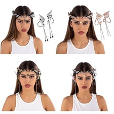 Elegant Rhinestones Hairband and Clip Set with Teardrop Designs Alloy Texture