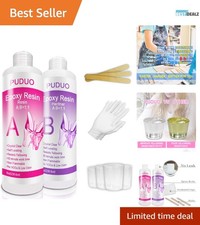 Fast Curing 16 Oz Epoxy Resin Kit - Crystal Clear Finish for Imaginative Crafts