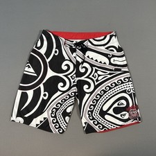 Vintage Quiksilver Board Shorts Mens 38 Polyester Drawstring Tribal Y2K Surf