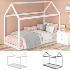Single Bed Frame House Scandinavian Style Wooden Bed Frame