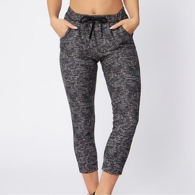Scorpio Sol Fare Cropped Jogger Black Heather SS-470 Sz Small NEW NWT Activewear