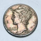 1937 Mercury Dime, Winged Liberty Head, 90% Silver, Extra Fine Condition #4402
