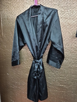 #ad Tesco Size S Small Black Satin dressing Gown 1025 242 v GBP 5.98