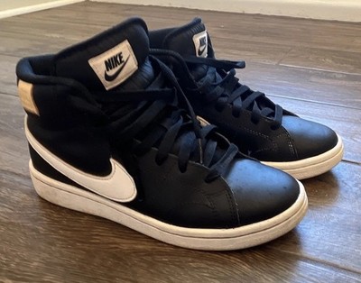 Nike Court Royale High Top Leather Sneakers Black White CT1725-001