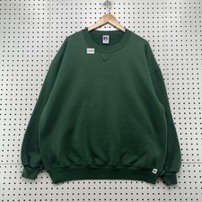 Vintage Russell Athletic Crewneck Sweatshirt Green Mens 2XL Pullover Made USA