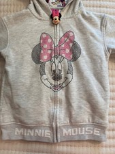 Disney Junior Minnie Mouse Full Zip Hoodie Jacket Girls Size 6 Light Gray