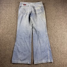Vintage 70s MALE Bell Bottom Jeans Mens 31x29 Flared Embroidered Pockets USA