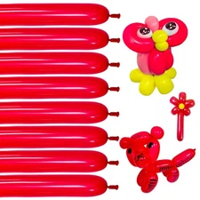 260 Red Twisting Balloons for Animal Models, Halloween, Birthdays, and Parties