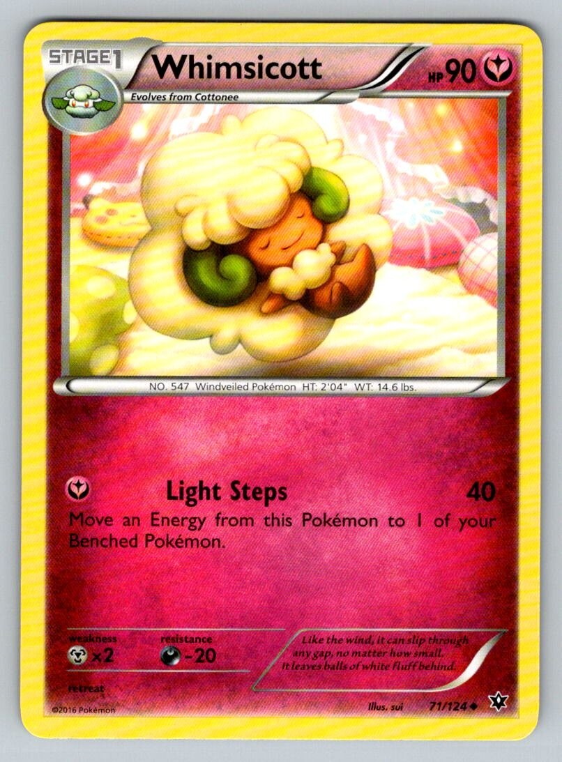 2016 Pokemon XY Fates Collide Whimsicott 71/124 NM