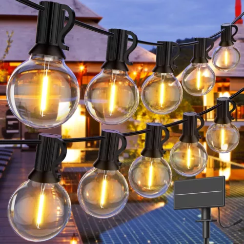LED Solar Lichterkette außen Lampe Glühbirnen Beleuchtung Balkon Garten Dekor - Bild 3 von 24
