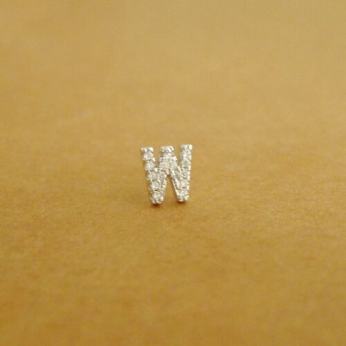 Orecchini A Perno In Argento Sterling Con Lettere Iniziali Alphabet Pave CZ A-Z - Foto 71 di 82
