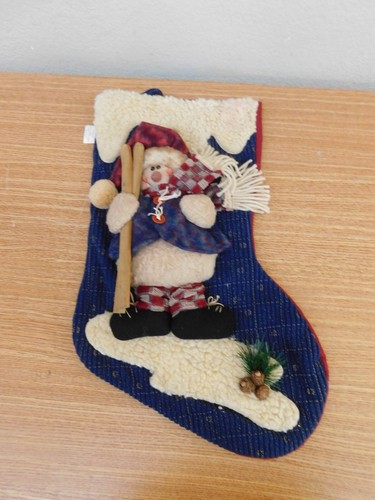 3D Snowman With Ski's Christmas Stocking Snow Theme . - Picture 5 of 6