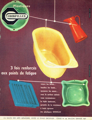 Advertising 0822 1958 Grosfillex Plastic Items 3 Times Ren
