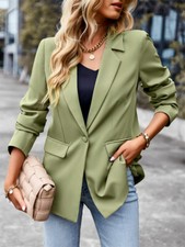 Womens Blazers Open Front Long Sleeve Suit Jacket Work Office Blazer Jackets