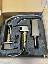 GAGALIFE Brushed Nickel Waterfall Bathroom Faucet 3 Hole Widespread