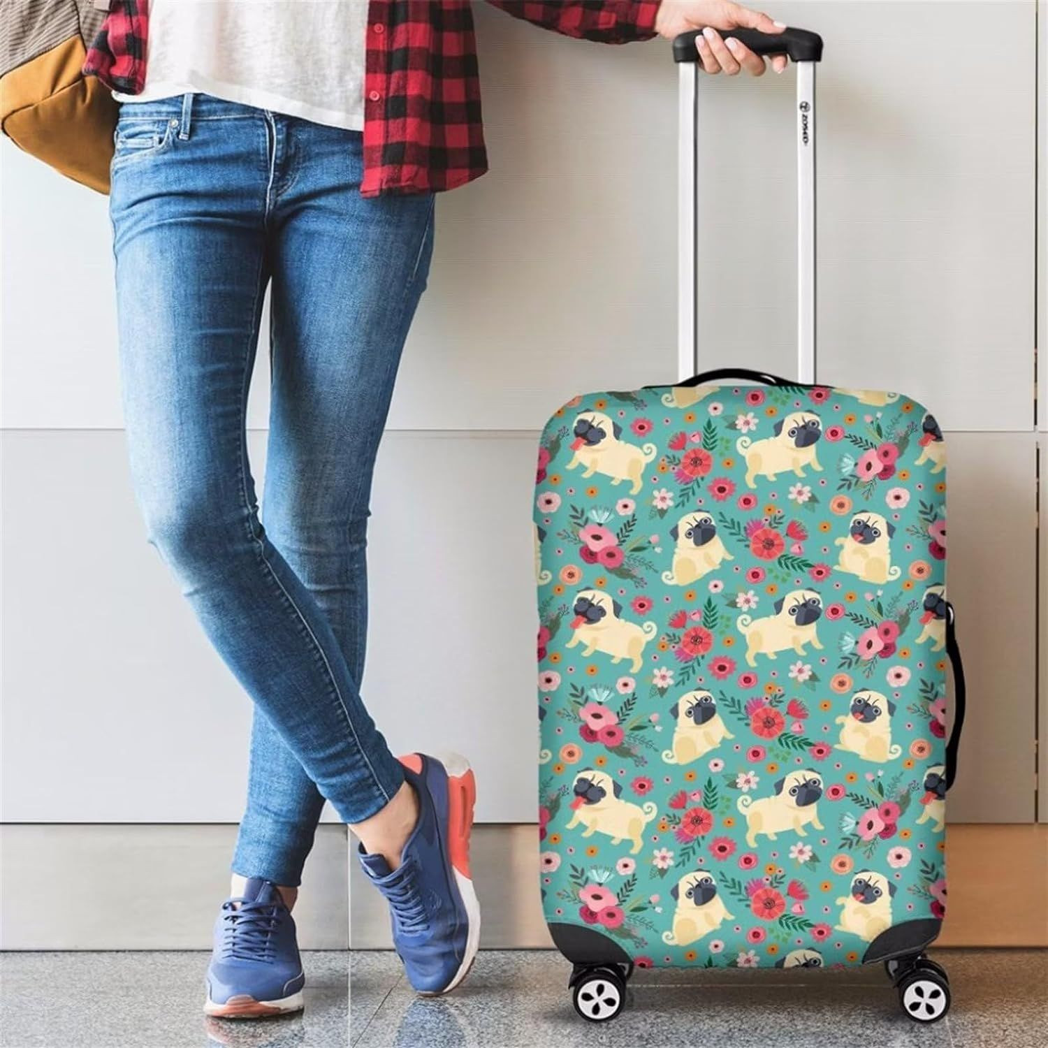TSVAGA Travel Luggage Cover Elastic M- Fit 22"-24", New York 