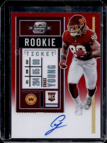 2020 Contenders Optic Chase Young Red Rookie Ticket RPS Auto RC #190/199