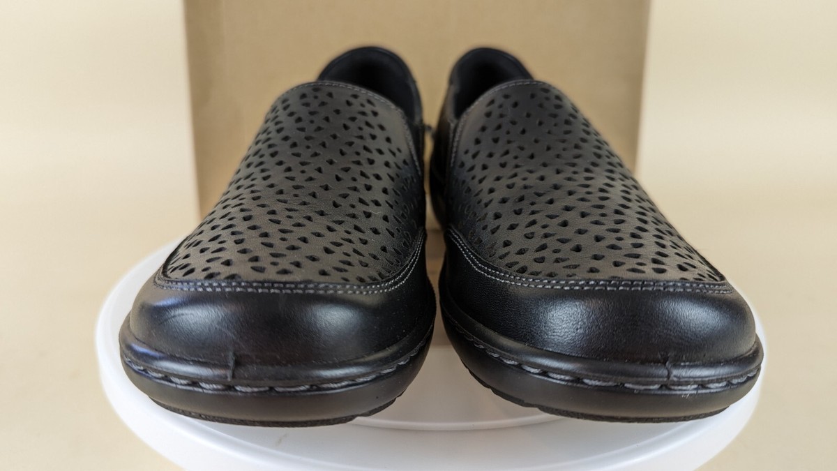 Clarks | Cora Sky Slip-On Flats | Black | 9.5 M Clarks Cora Sky Loafers Flats Womens 9 M Black Leather Perf  main image 4
