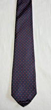 Ferrell Reed Necktie Silk Tie NAVY RED WHITE HAND MADE ENGLAND EUC