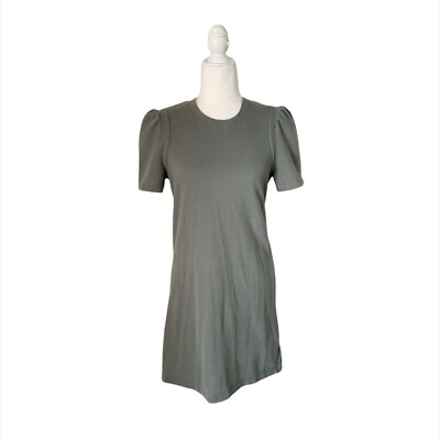 Club Monaco Cotton Blend Puff Sleeve Sweatshirt Dress Green Size Medium |  eBay