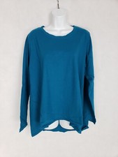 Used CUT LOOSE long Sleeve Teal 100% Cotton Shirt Lagenlook Sz XL USA Made