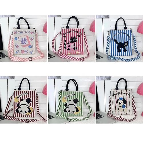 Polyester Handbags Reusable Small Square Bag Cartoon Knitted Bag Women - Picture 7 of 18