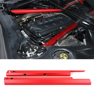 Red Alloy Car Engine Bay Side Tie Rod Decorative Trim For Corvette C8 2020-2025