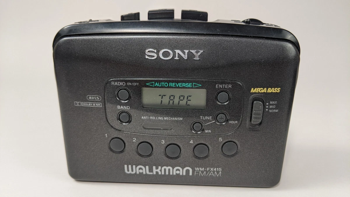 Sony Walkman WMFX415 FM/AM Radio Cassette Player w Headphones/Charger